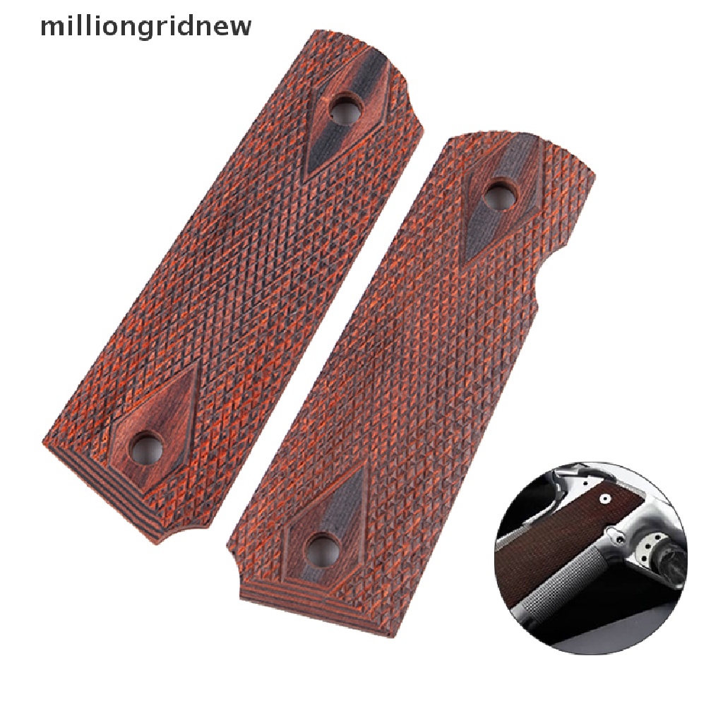 1 Cặp Miếng Dán Tay Cầm Bằng Gỗ Gụ Tự Nhiên Chống Trượt Phù Hợp Cho Năm 1911