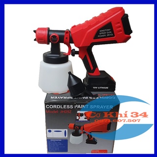 Máy phun sơn cầm tay dùng pin 18v đầy đủ pin + sạc kim phun bằng đồng cao cấp