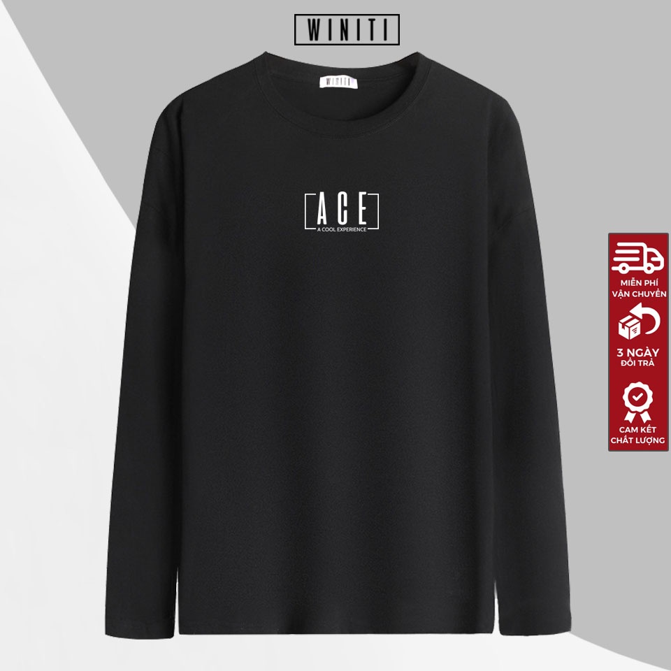 Áo thun dài tay unisex phông nam nữ cotton basic form suông rộng phong cách Hàn Quốc A E Winiti