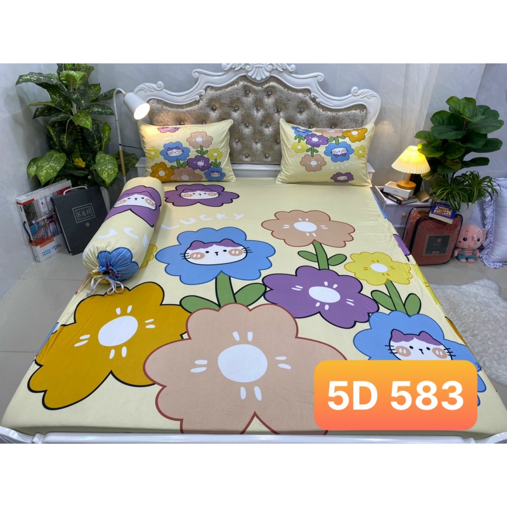 Bộ drap thun lạnh ý 5D cao cấp MS 583