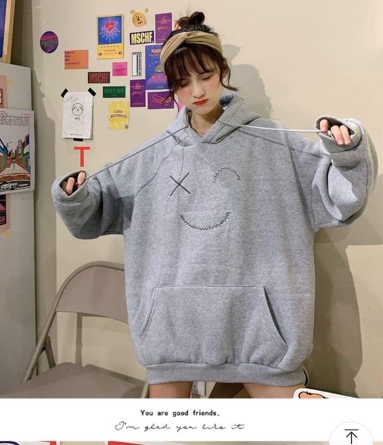 [FREESHIP ĐƠN TỪ 50K] Áo hoodie mặt cười mắt x DTR1019