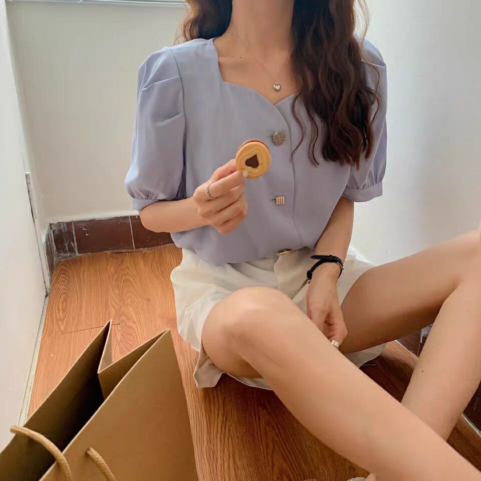 Áo Voan Ngắn Tay Phong Cách Hàn Quốc Thời Trang Thanh Lịch Dành Cho Nữ