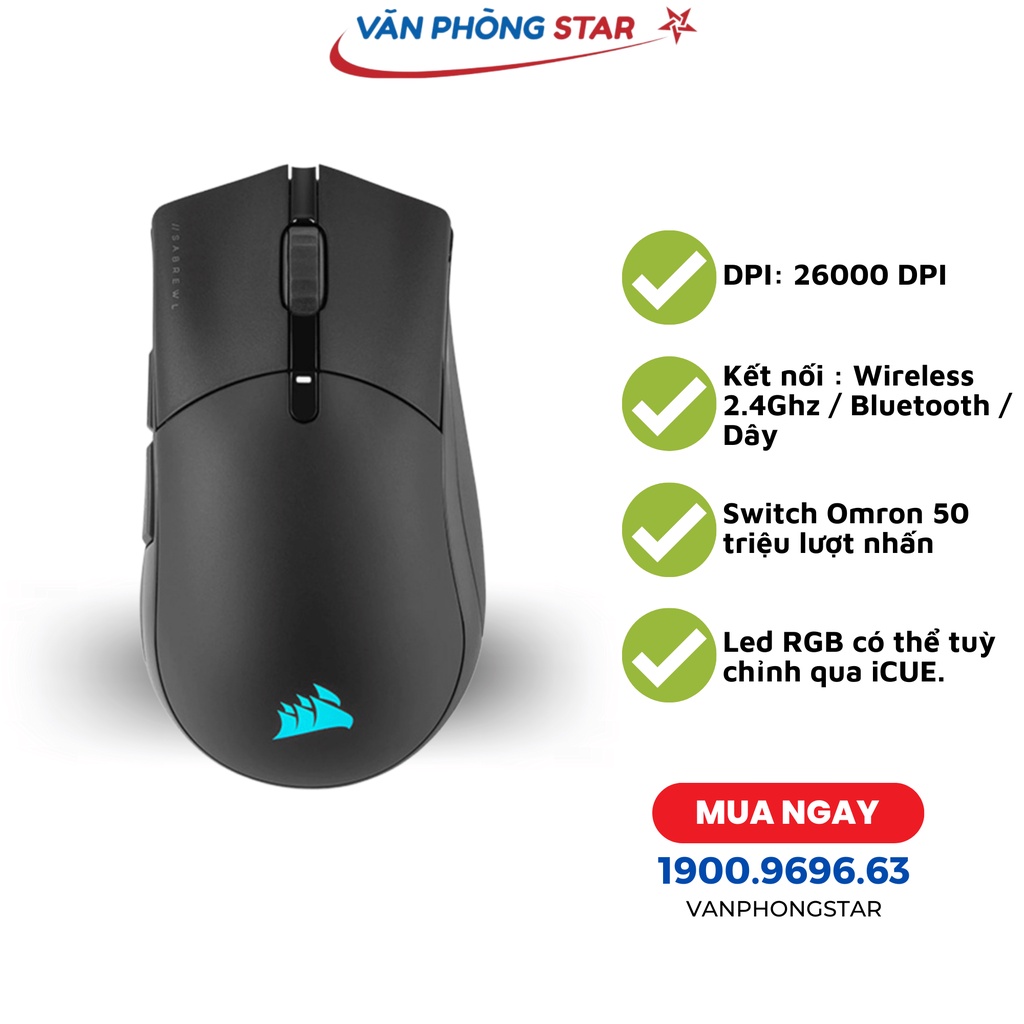 Chuột không dây Corsair Sabre Pro RGB