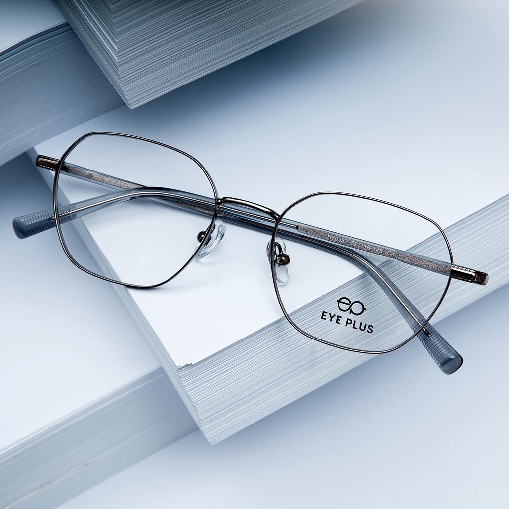 Gọng kính mắt nam nữ thời trang EYE PLUS dáng vuông lục giác gọng E450-70537