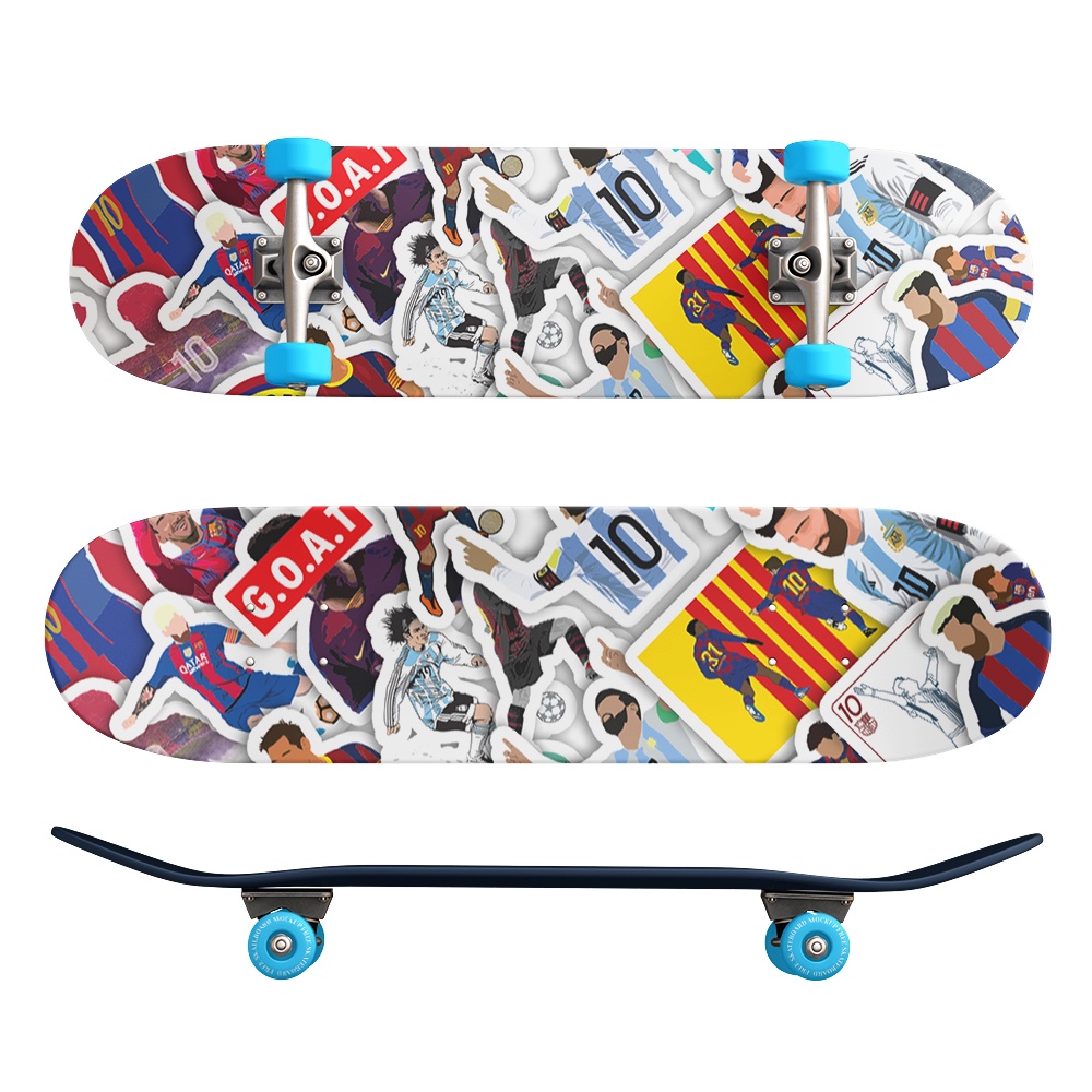 Set 50 cái Sticker Messi m10 dán mũ bảo hiểm, hình dán Messi chống nước, decal hình cầu thủ Messi