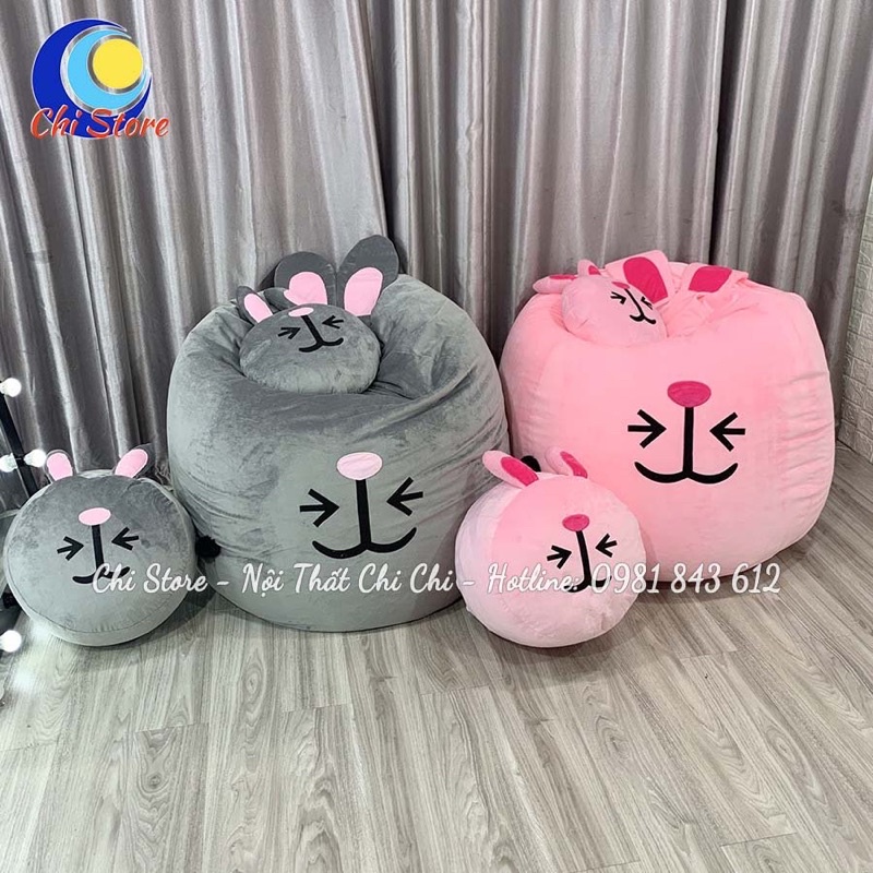 Gối Lười Hạt Xốp Hình Giọt Nước SIZE M, Ghế Lười Hạt Xốp Hình Thú 2 Lớp Có Khoá Kéo Tiện Lợi KÈM HẠT XỐP