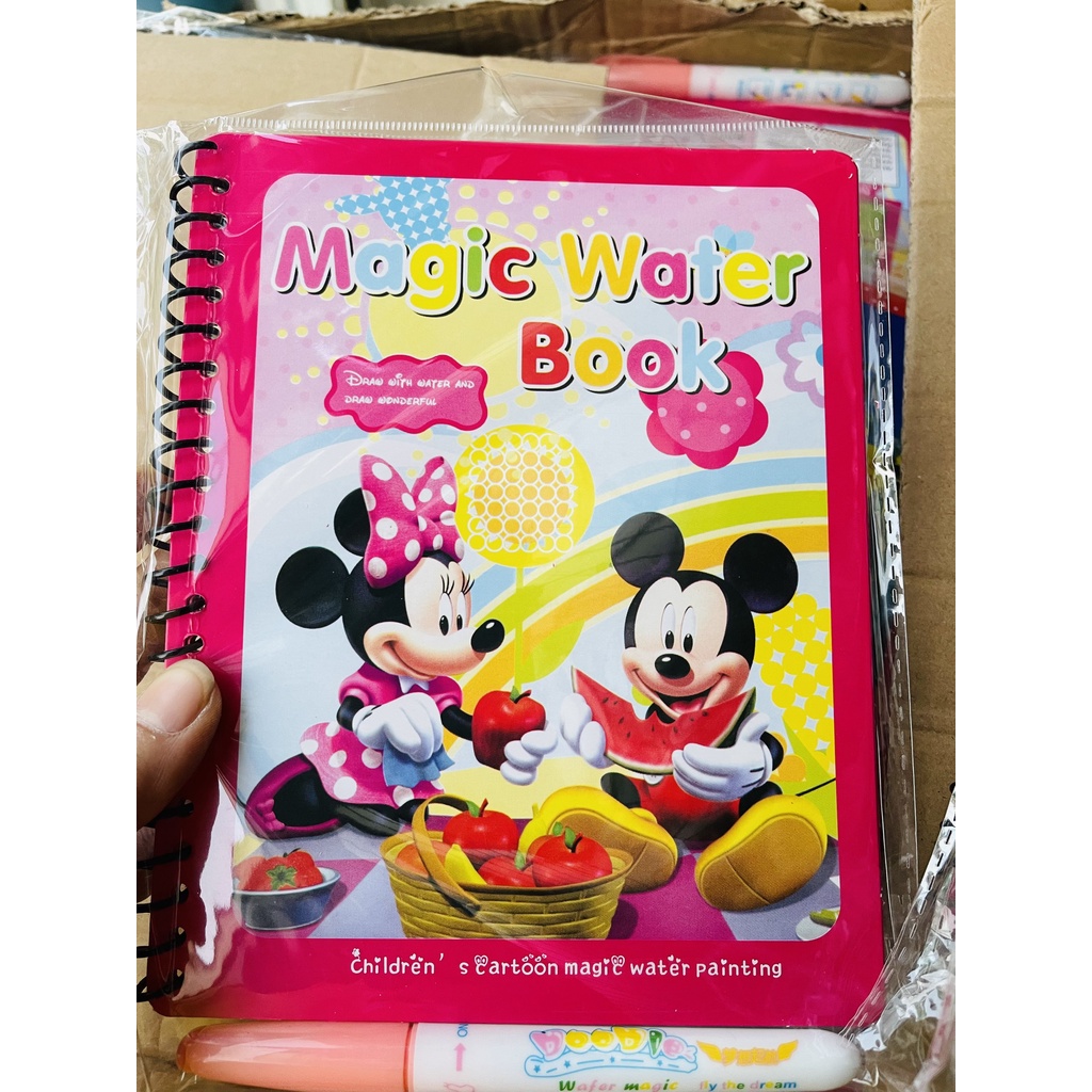 Đồ chơi magic book sách tô màu nước ma thuật, thần kỳ sử dụng nhiều lần, nhiều chủ đề cho bé