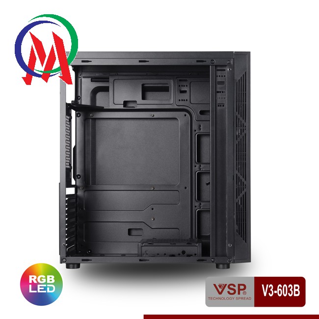 Vỏ Case VSP V3-603B Có Sẵn LED RGB Và nắp hông Trong Suốt