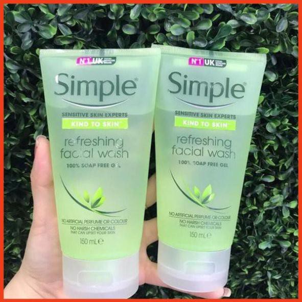 Sữa Rửa Mặt Dạng Gel Simple Kind To Skin Refreshing Facial Wash linhbeo