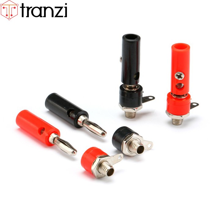 Giắc bắp chuối cái 4mm đỏ - túi 10 cái