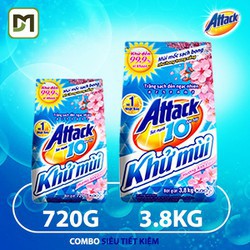 Bột giặt Attack khử mùi và diệt khuẩn 720g