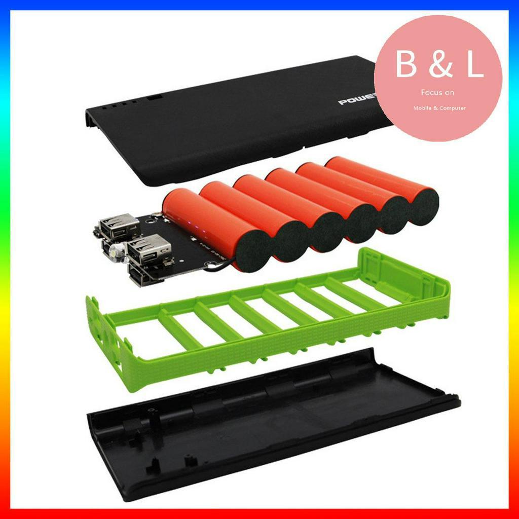 Bộ sạc dự phòng DIY 4 cổng USB chạy bằng 6x pin 18650 có đèn LED