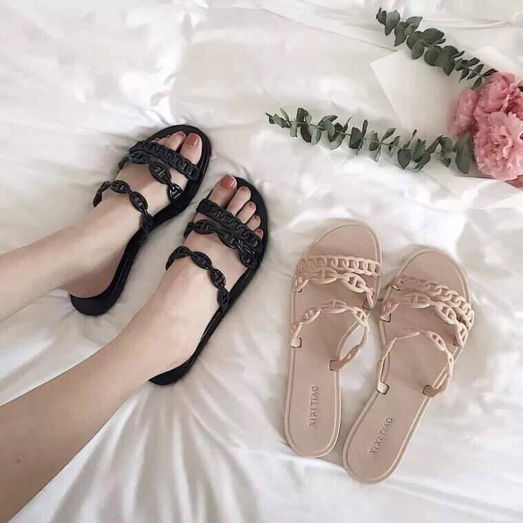 Dép lê nữ quai xích mềm dẻo êm chân