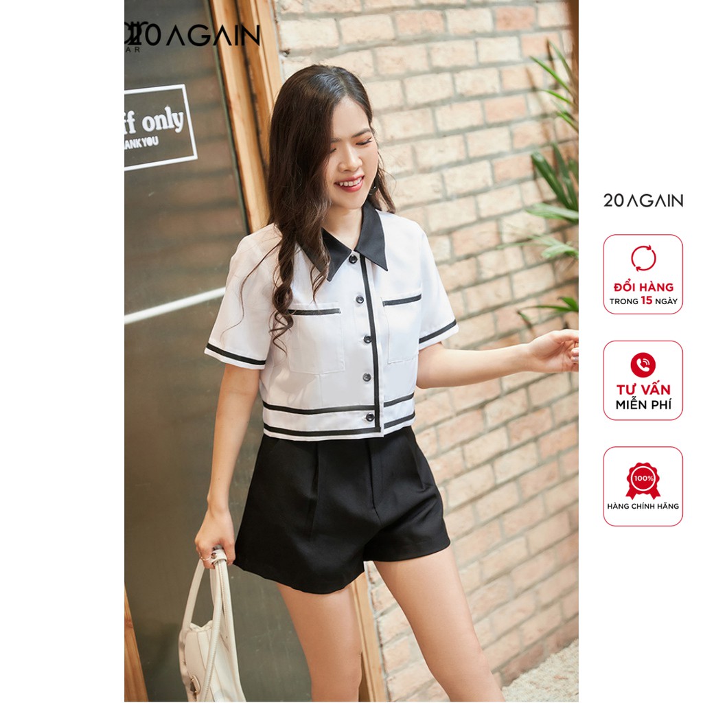 [Mã WABRMINI2 giảm 10% tối đa 50k đơn 250k] Quần short vải nữ 20AGAIN đủ màu, đủ size, 2 túi chéo SVW0816 | BigBuy360 - bigbuy360.vn