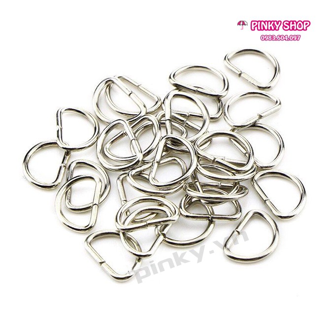 [ Giá sỉ ] Khoen chữ D, khoen D, móc D 4cm  màu bạc phụ kiện làm túi xách và đồ handmade Pinky Shop mã KDB3.8