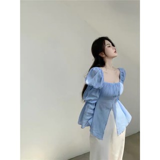 Áo xẻ cổ vuông  retro { oder taobao }