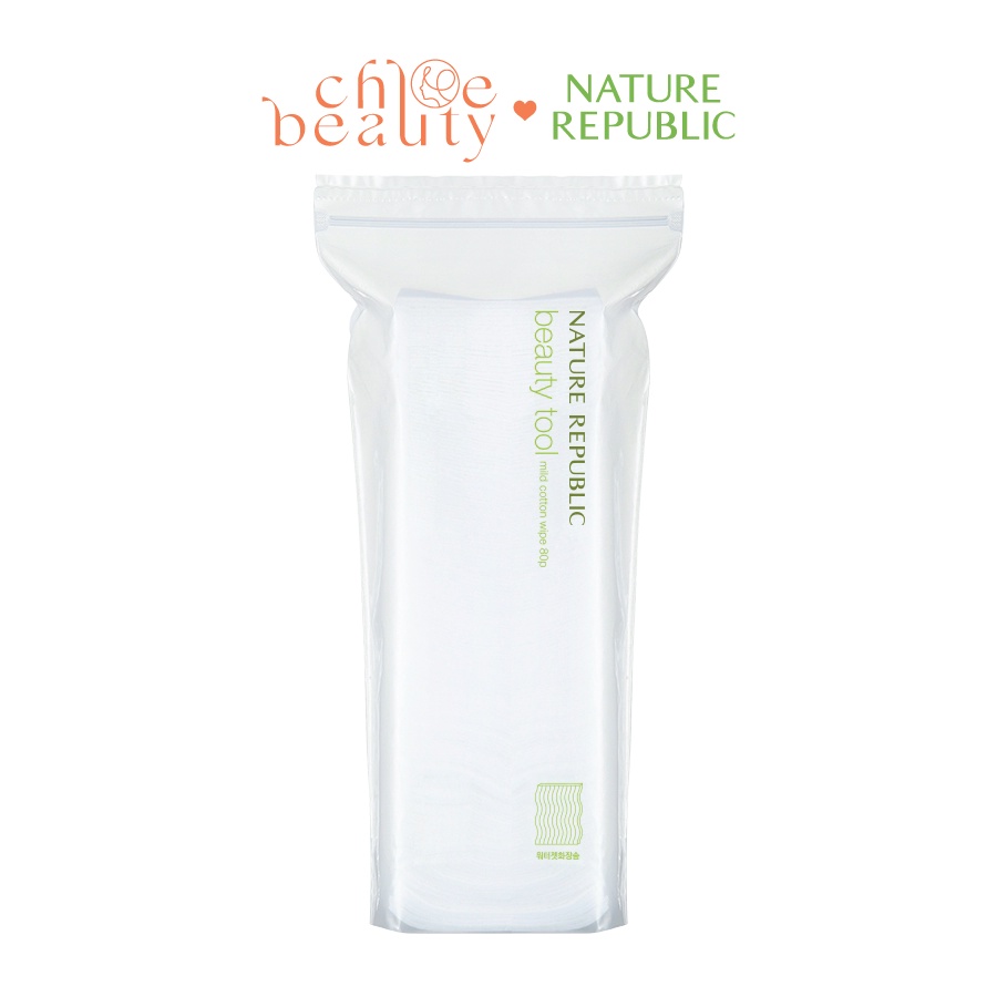 Bông Tẩy Trang NATURE REPUBLIC Beauty Tool Natural Water Jet Cotton 80 Miếng/túi