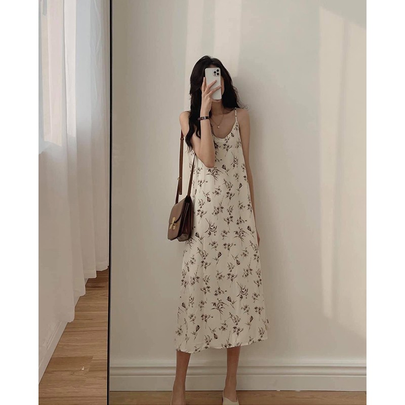 Váy hai dây, váy đầm nữ maxi họa tiết hoa nhí phong cách ulzzang cực kỳ hot | BigBuy360 - bigbuy360.vn