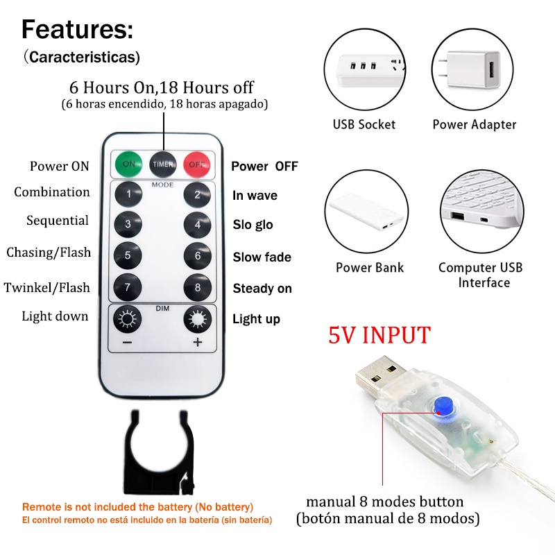 Dây Đèn led Trang Trí Rèm Cửa Điều Khiển Từ Xa usb Dài 3m
