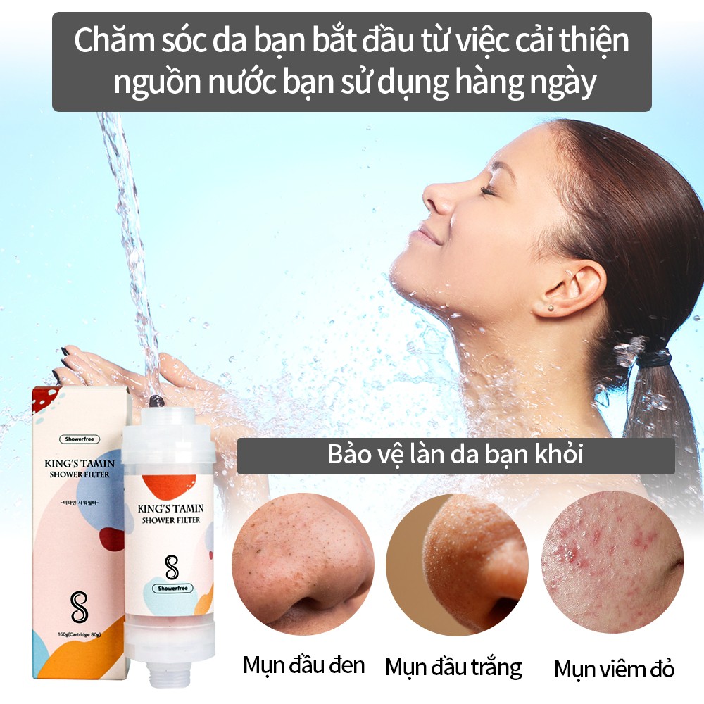 ShowerFree - Hàn Quốc Lõi lọc nước vòi sen Vitamin C chăm sóc làn / Lõi lọc nước có chứa vitamin loại bỏ Clo đến từ Hàn Quốc