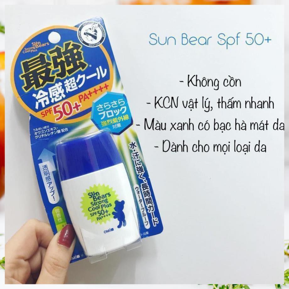 Kem chống nắng Omi Sun Bears Nhật Bản strong super plus spf50,pa+++++