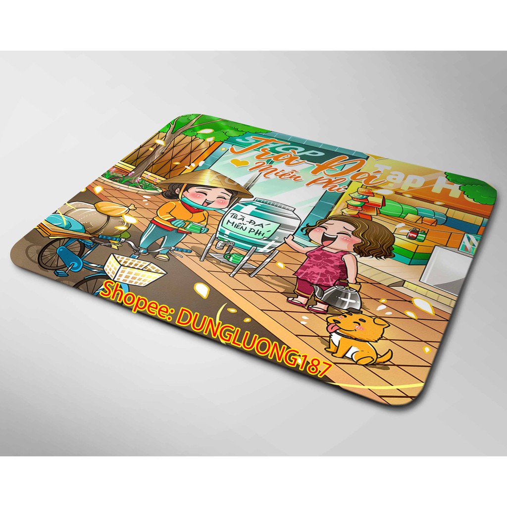 BÀN DI CHUỘT - PAD CHUỘT - LÓT CHUỘT Mẫu Trà Đá Miễn Phí
