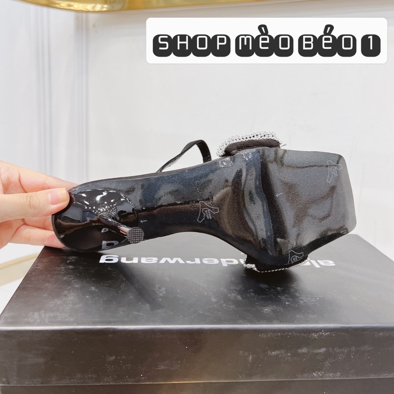 Sandal alex wang quai đá nhún ngang gót nhọn fullbox