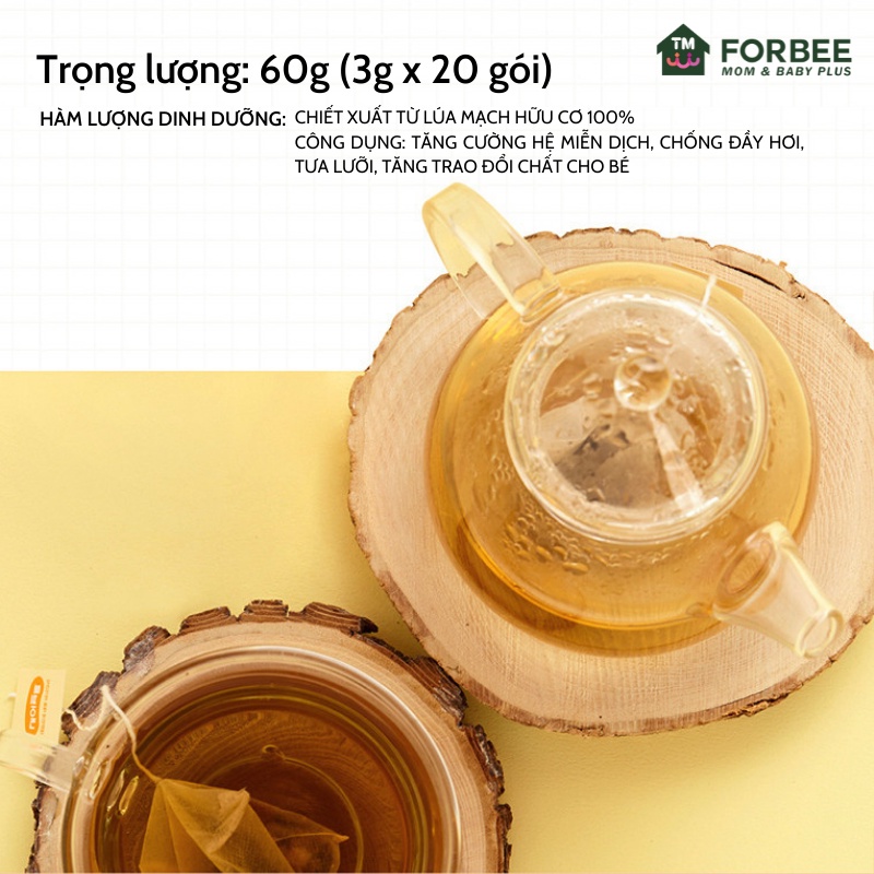Trà lúa mạch BEBEST - Tăng cường miễn dịch cho bé (20 gói/hộp)- FORBEE
