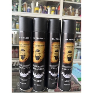 keo xịt tóc , gôm HIGHAMPIFY  barber hình đài lâu  chai màu đen420 ml  xịt cứng tóc vừa dễ tạo nếp giữ nếu lâu