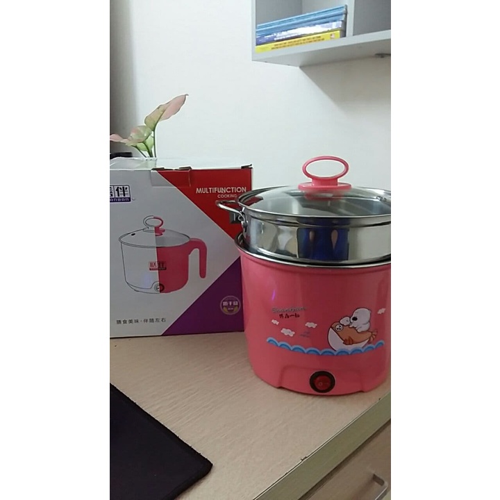 [ KÈM TẦNG HẤP INOX] Nồi lẩu mini, ấm siêu tốc đa năng 1,8L
