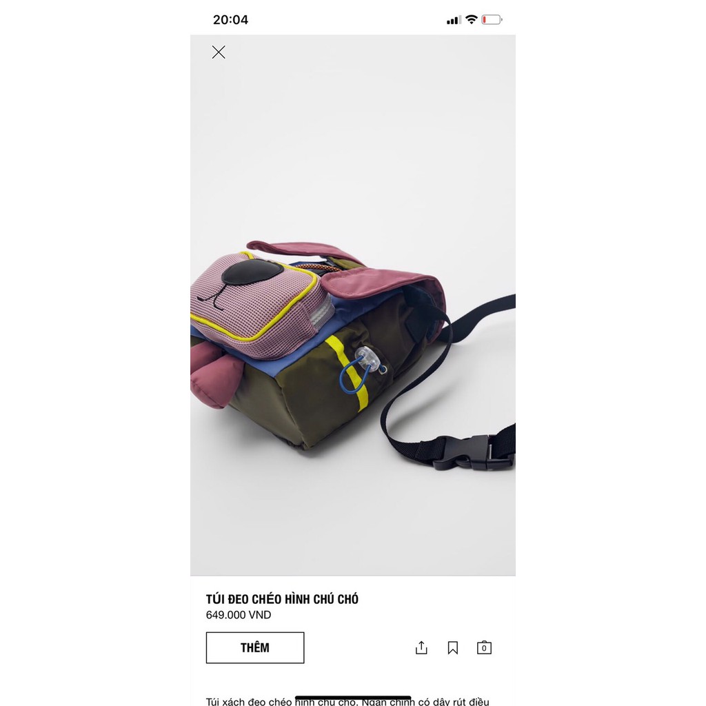 Túi đeo chéo xuất dư Zara hình chú chó hàng cực xịn