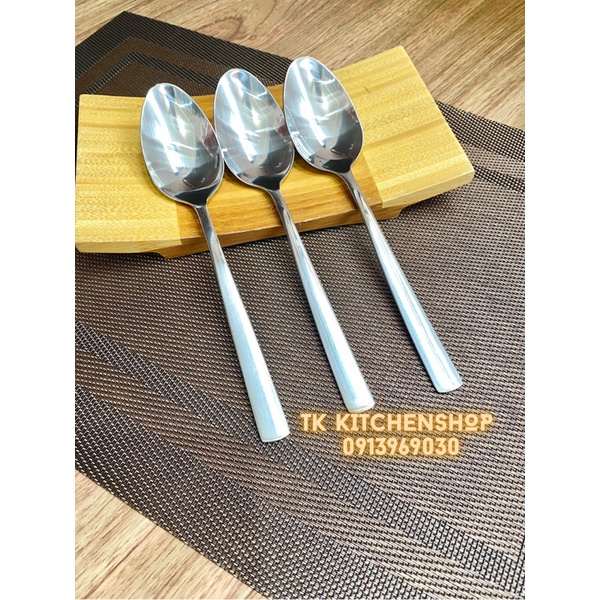 Thìa inox ăn phở sâu lòng cán dẹt siêu xịn, thìa inox ăn súp chuyên dụng trong khách sạn 5 sao, hàng inox 304 cao cấp