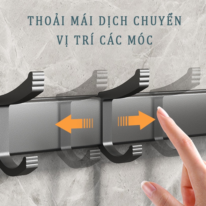 Móc treo đồ, thanh treo đồ dán tường nhà tắm sơn tĩnh điện