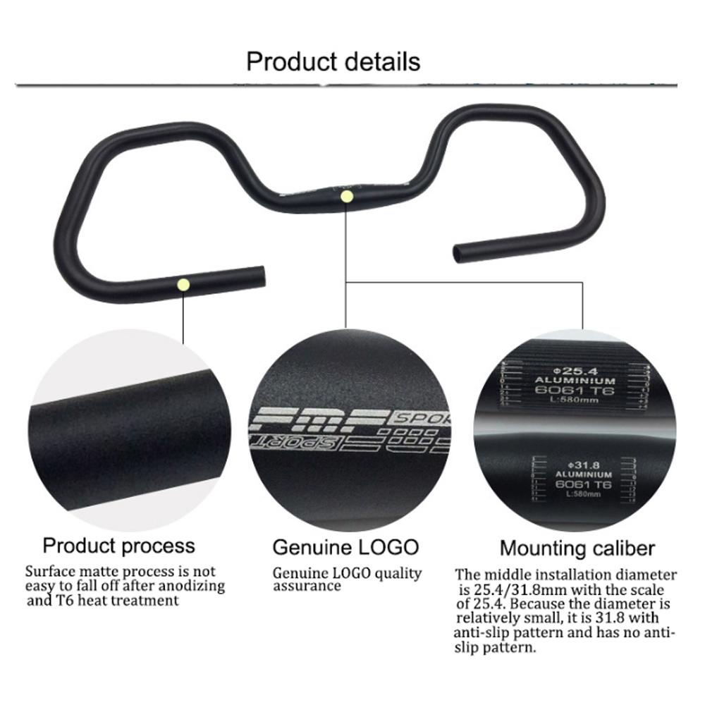 LANFY Tay Lái Xe Đạp BMX 31.8mm 580mm Bằng Hợp Kim Nhôm Kèm Vỏ Bọc