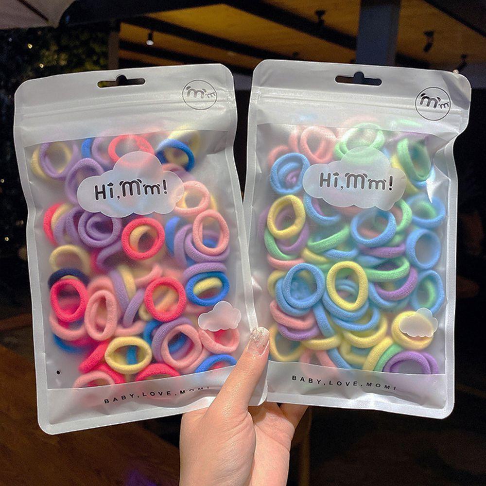 VANES1 Dây Buộc Tóc Cao Su Nylon Màu Trơn Co Giãn Thời Trang Thu Đông Dành Cho Nữ