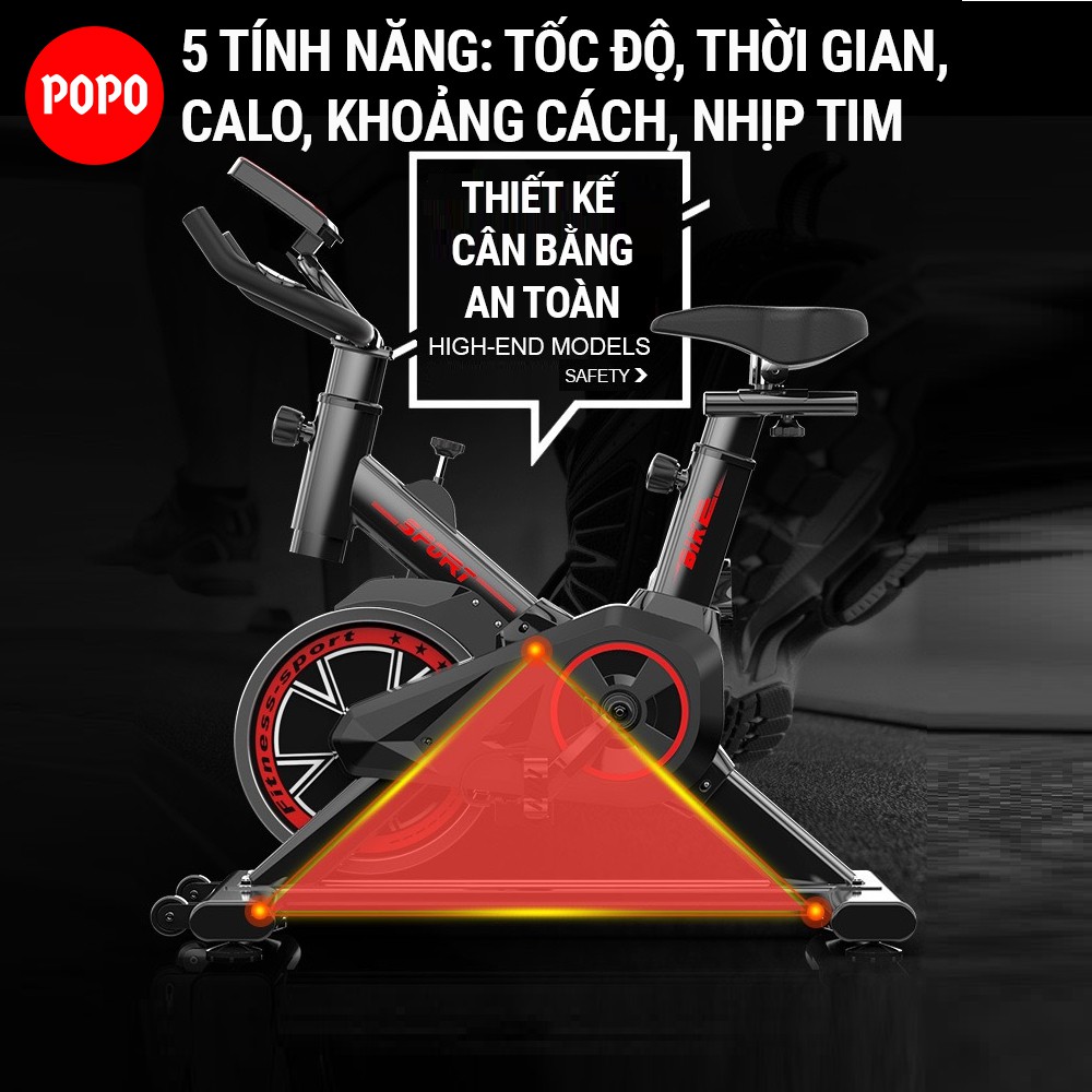 Xe đạp tập thể dục tại nhà Air Bike POPO máy đạp xe đạp tập gym nhiều tính năng