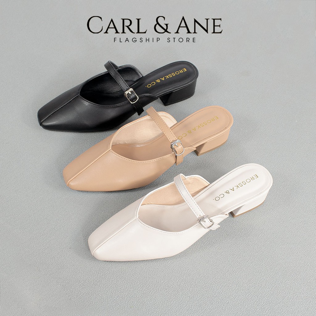 Carl &amp; Ane - Dép cao gót thời trang phối dây mảnh tinh tế cao 4cm màu đen - EL017