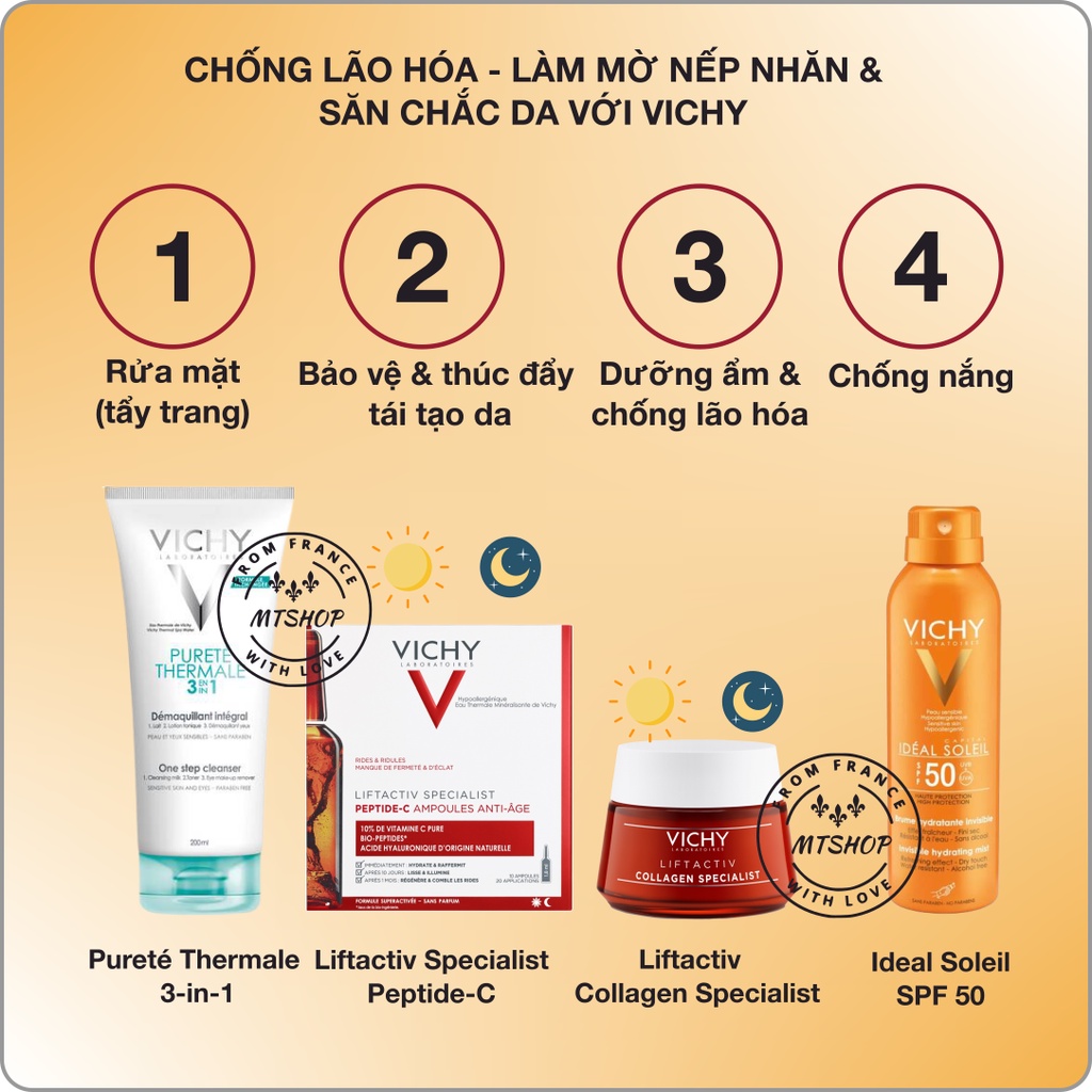 VICHY Tinh Chất Liftactiv Peptide C: Giảm Nếp Nhăn, Dưỡng Sáng Da, Giúp Da Căng Mịn & Săn Chắc [Nội địa PHÁP]