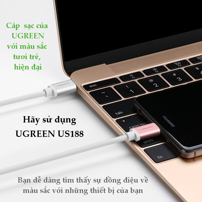 Dây cáp chuyển đổi USB 2.0 sang USB Type C UGREEN US188