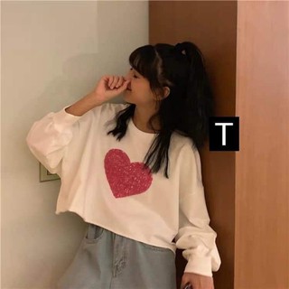 Áo croptop tim to dài tay DTR9942 chất đẹp