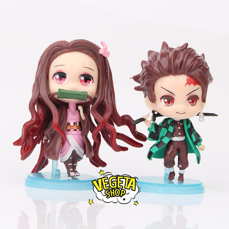 Mô hình Kimetsu No Yaiba - Mô hình thanh gươm diệt quỷ - Set 5 nhân vật Tanjiro Nezuko Zenitsu Inosuke Giyu - Cao 8cm
