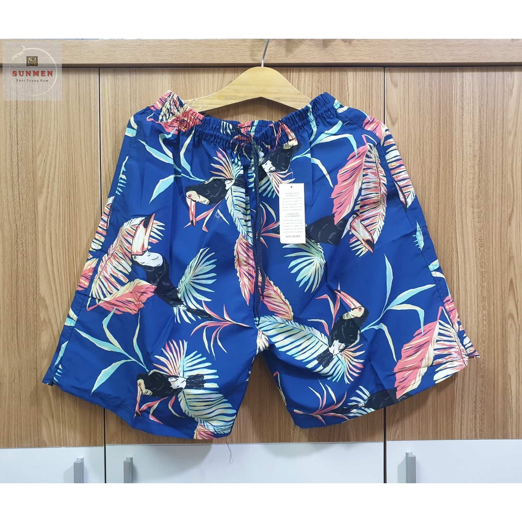[HCM] Quần Short Nam Lưng Thun Đi Biển Chất Siêu Đẹp Dù 7 Màu In Họa Tiết Thời Trang SUNMEN FreeSize Từ 55 - 80kg