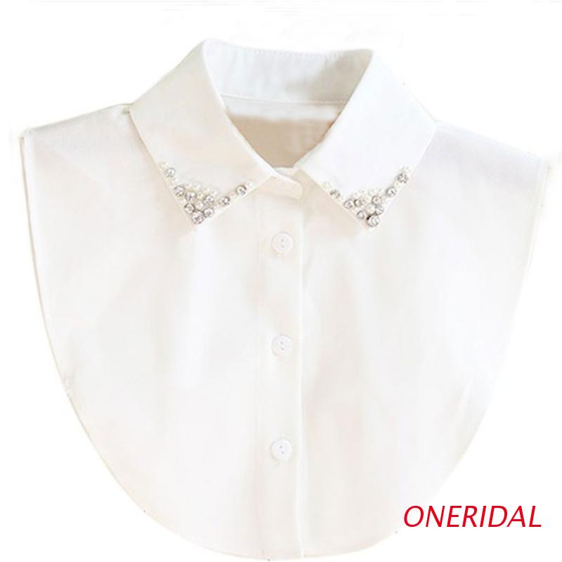 Cổ áo sơ mi giả đính đá phong cách thời trang cho nữ