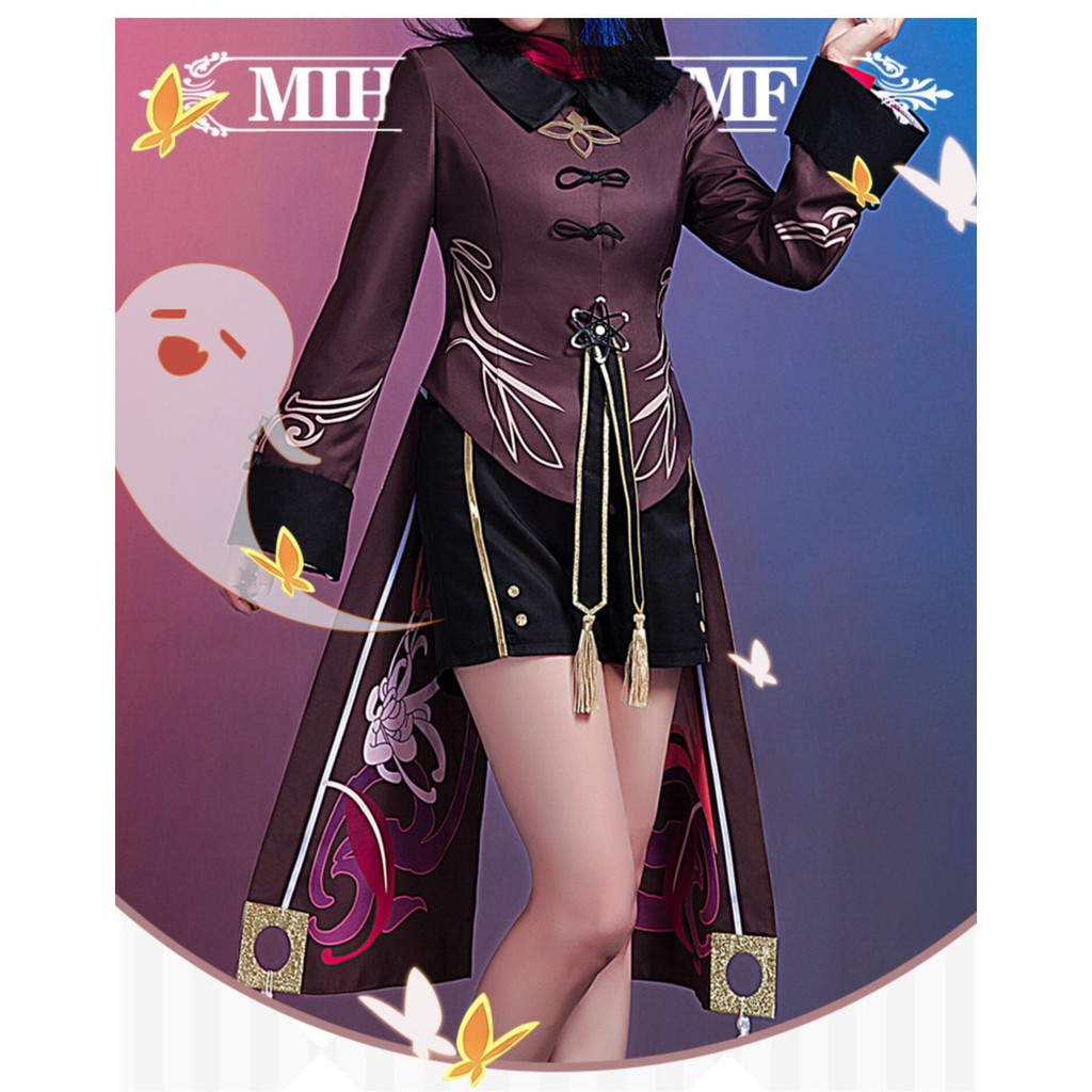 Set cosplay Hutao Genshin Impact
