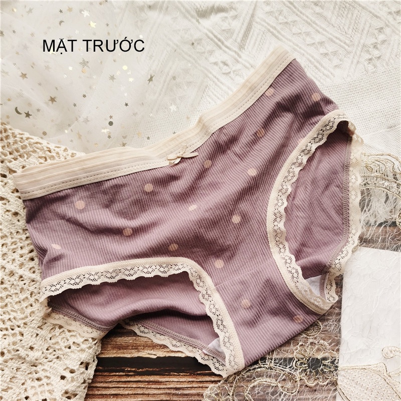 Quần lót nữ cotton gân tăm kháng khuẩn chấm bi, quần chip nữ chất đẹp HAVANA FLQ111