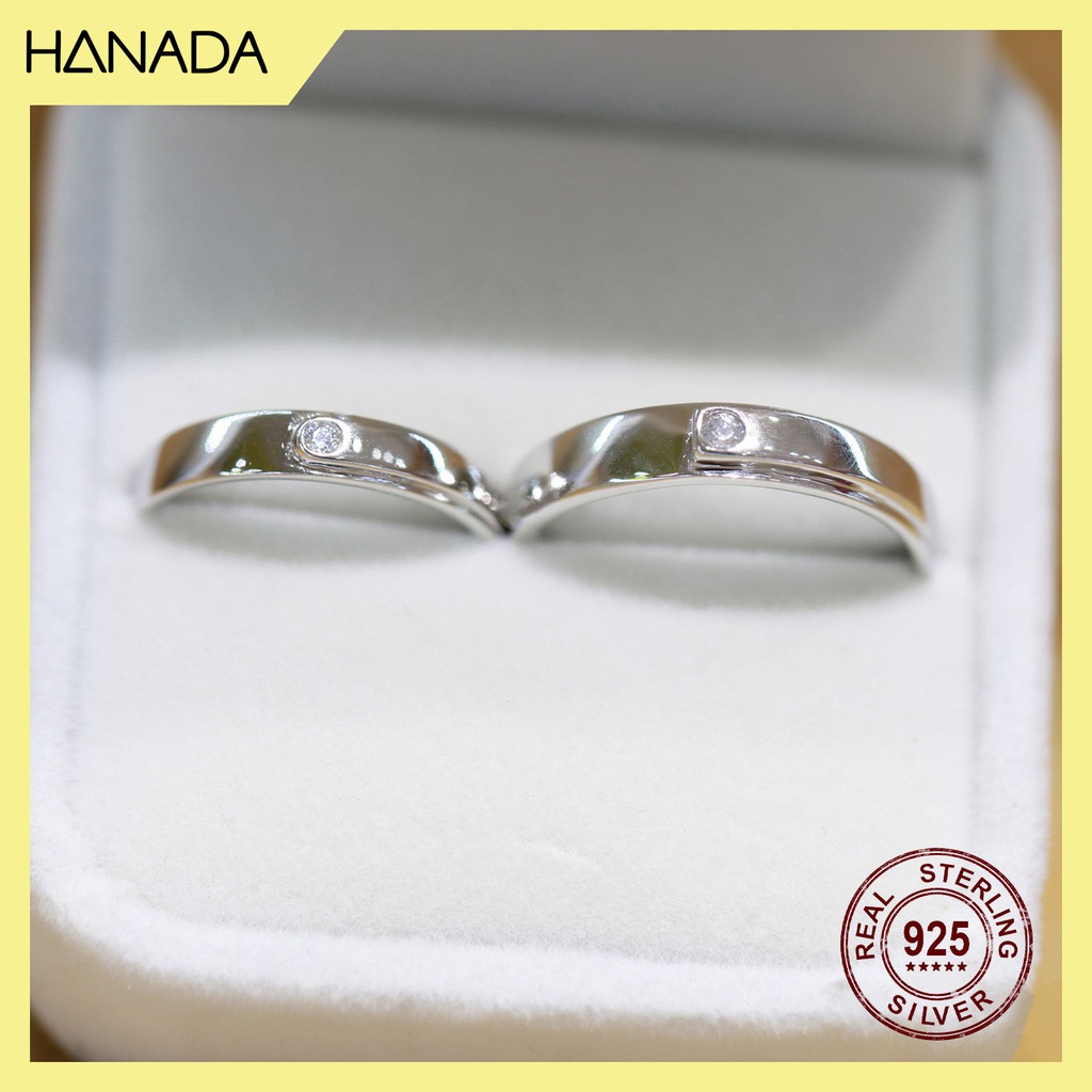 Nhẫn Cặp Bạc 925 Hanada R-1-B-0103 L16