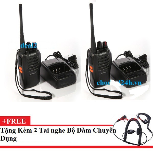 Bộ 2 Bộ đàm Baofeng 888s + Tặng 2 tai nghe bộ đàm