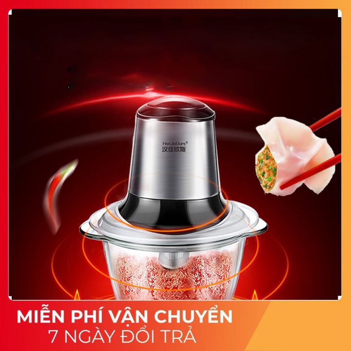 Máy xay Thịt ⚡️𝐅𝐑𝐄𝐄 𝐒𝐇𝐈𝐏⚡️ xay đa năng cầm tay kèm cối thủy tinh cao cấp, chịu lực tốt,  nhỏ gọn dễ sử dụng