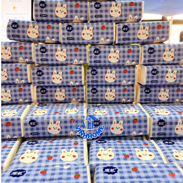 Thùng 40 gói giấy ăn Thỏ Trắng khăn giấy siêu dai mềm mịn Vinhhome.store