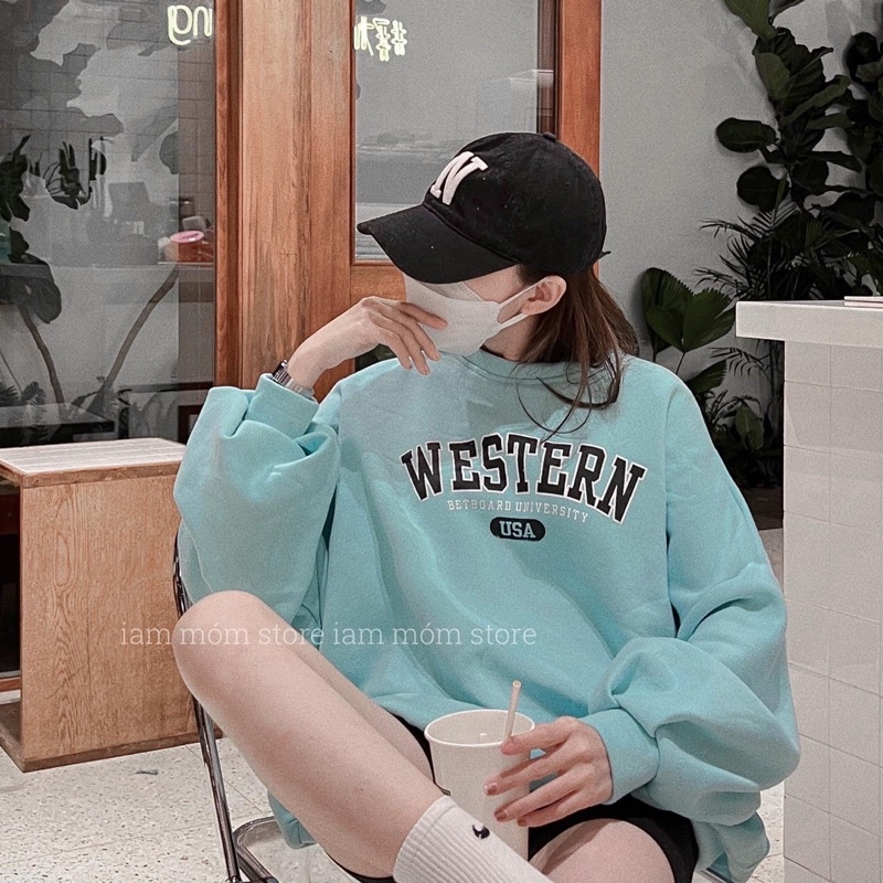 Áo nỉ sweater nhà móm freesize (hình tự chụp)